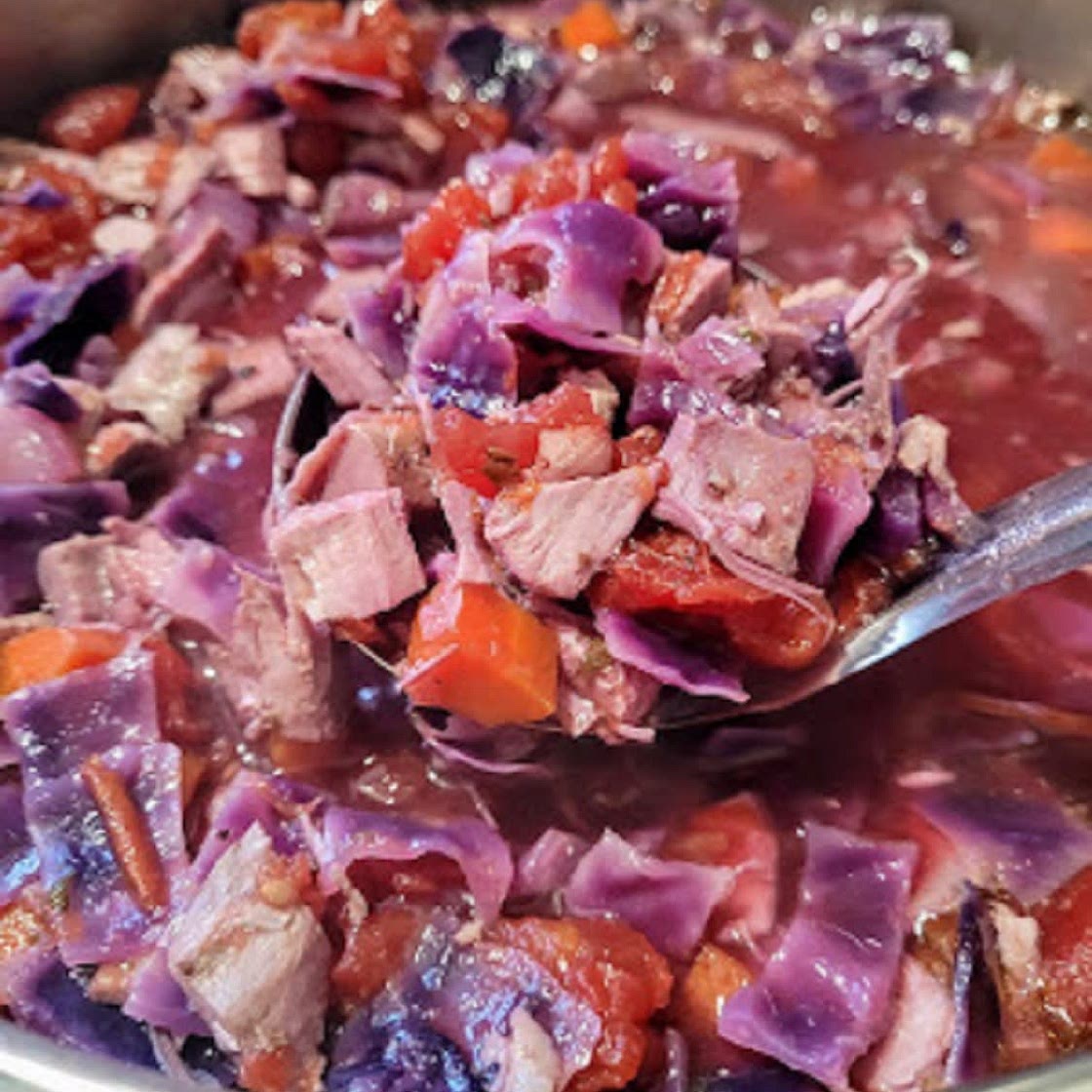 Turkey and Red Cabbage Soup