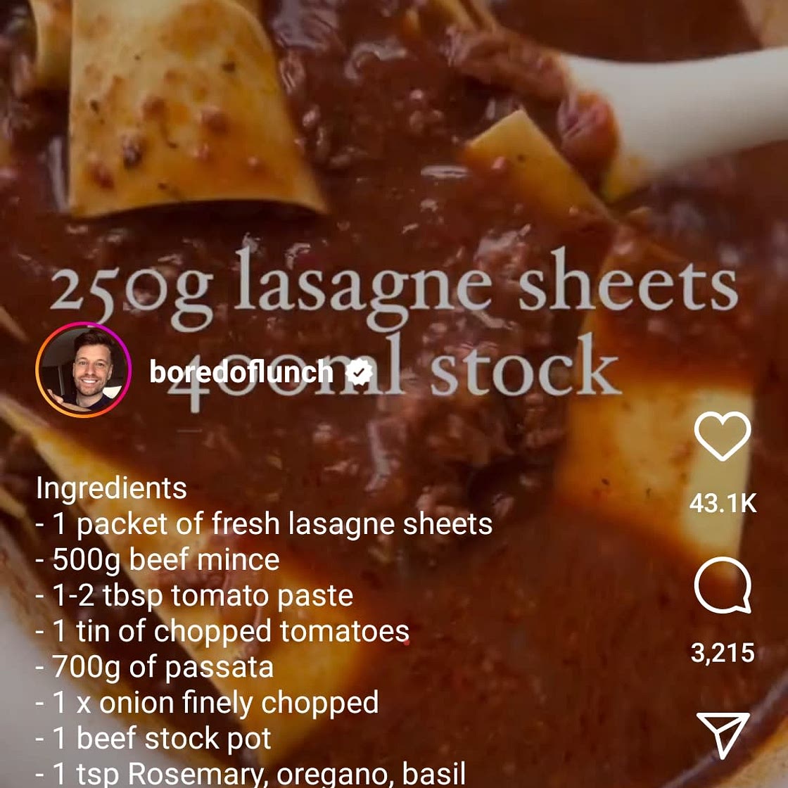Slow Cooker Lasagne Sheet