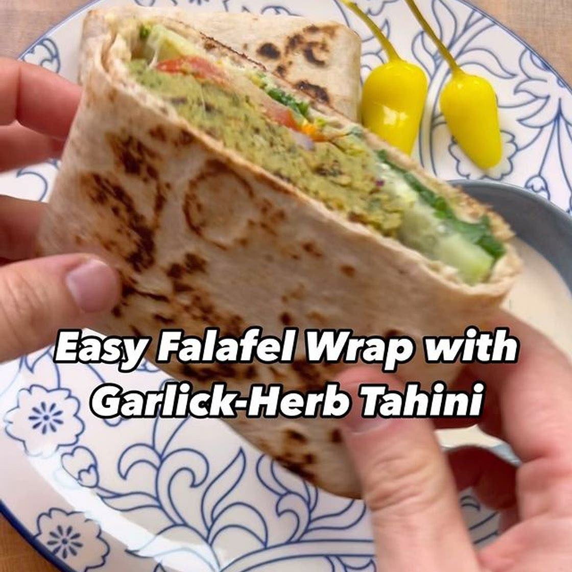Easy Falafel Wrap with Garlic-Herb Tahini 🌱
