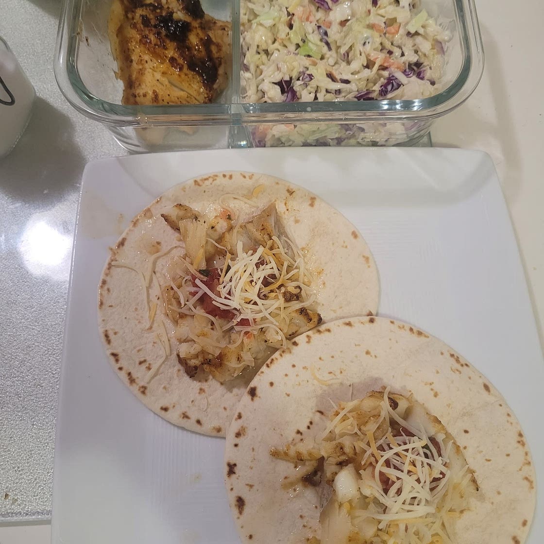 Air Fryer Fish Tacos with Cilantro Lime Slaw