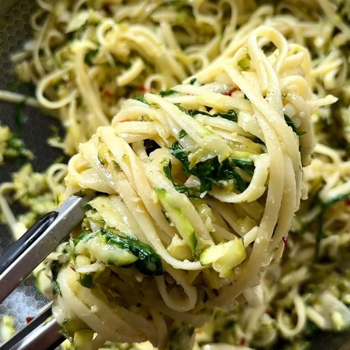 Zucchini Linguine with Garlic + Basil