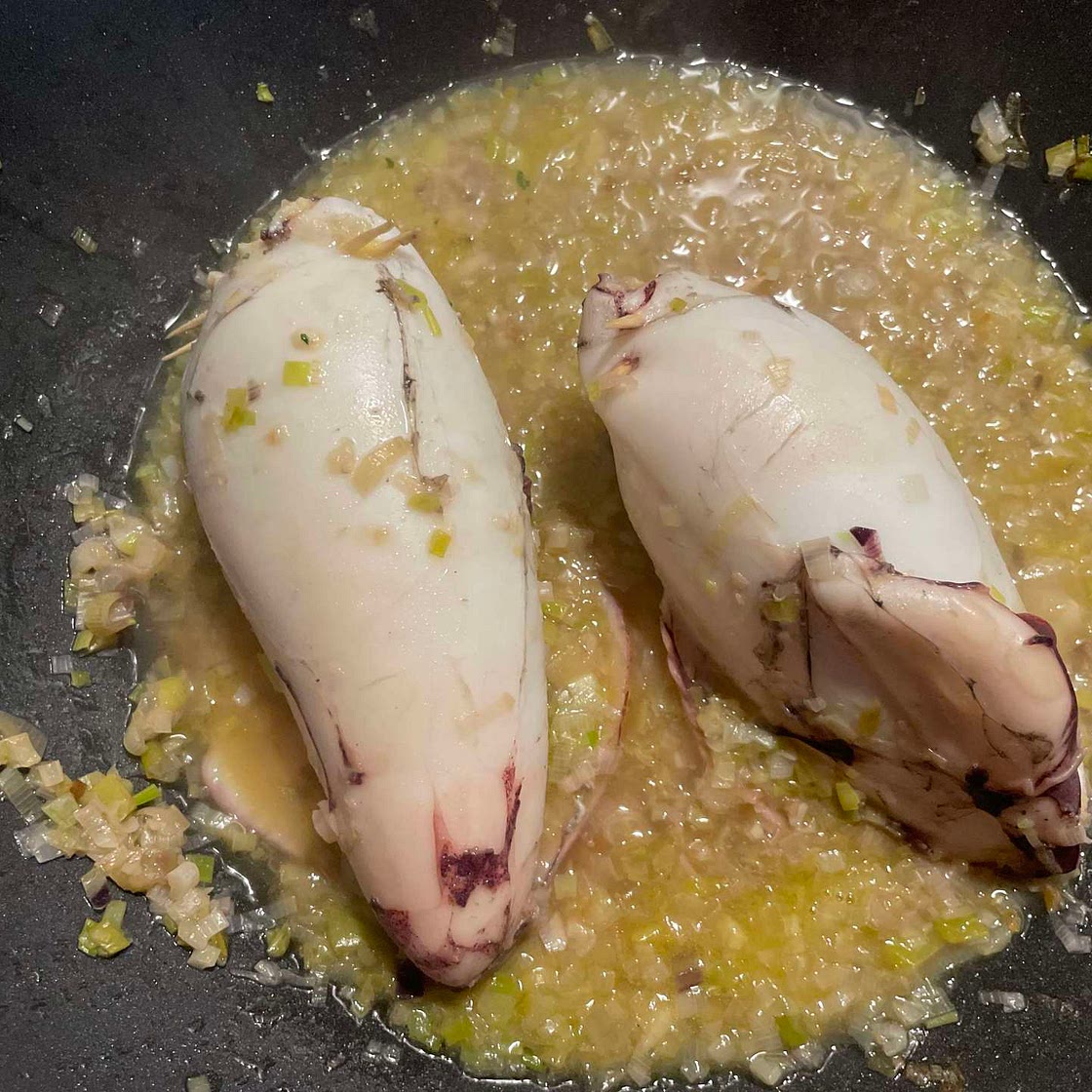 Calamari ripieni arancia e pistacchio