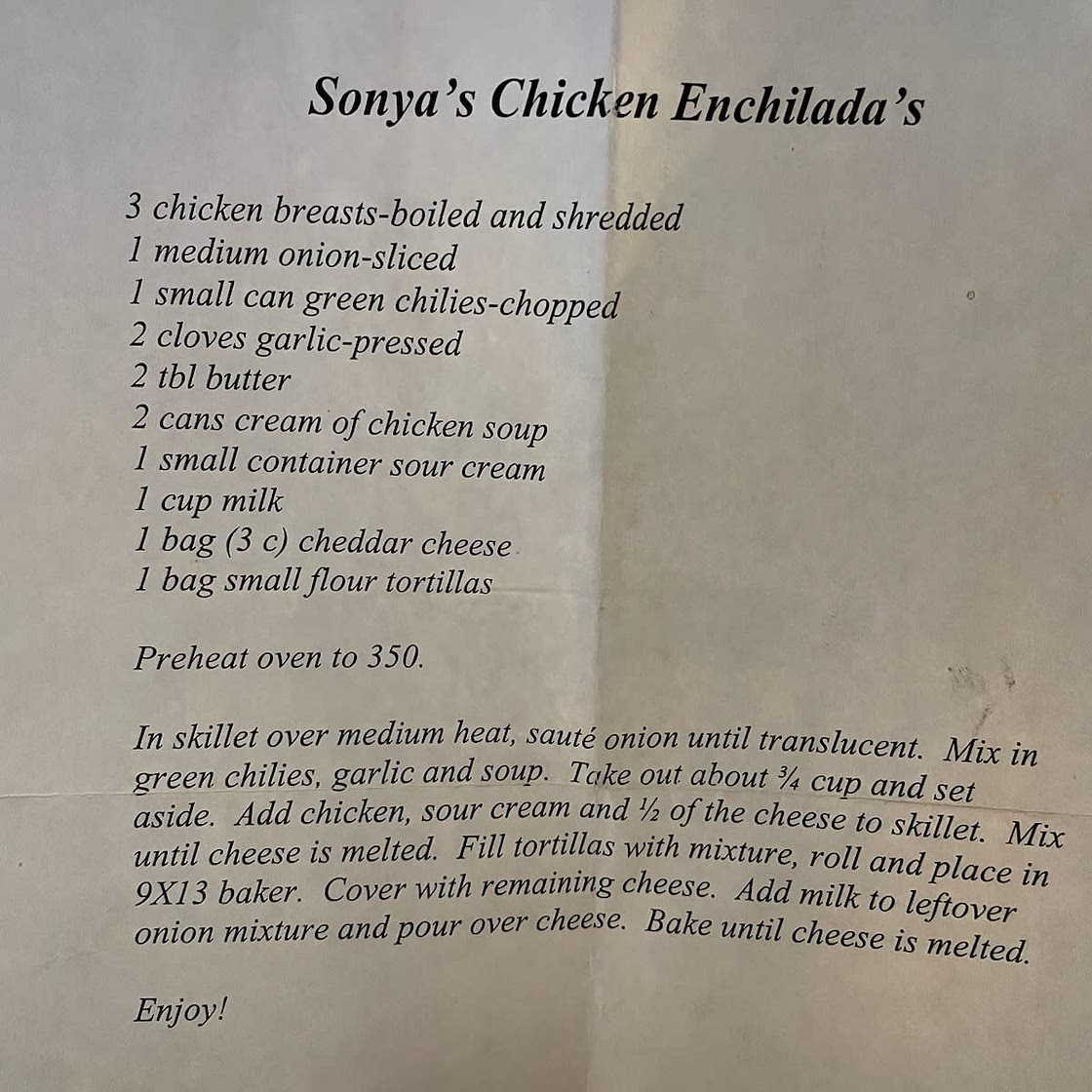 Chicken Enchiladas