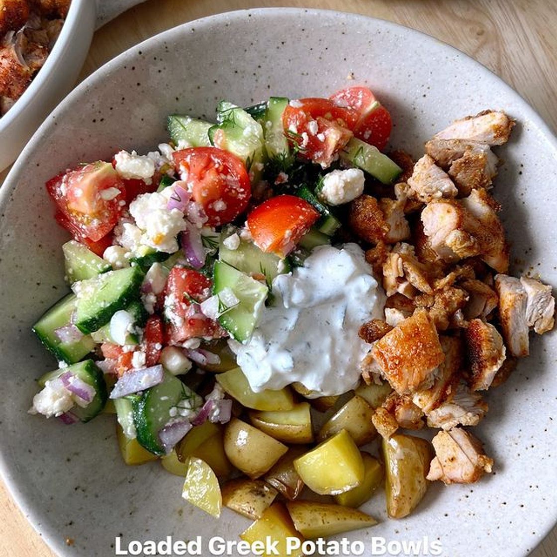 Loaded Greek Potatoes