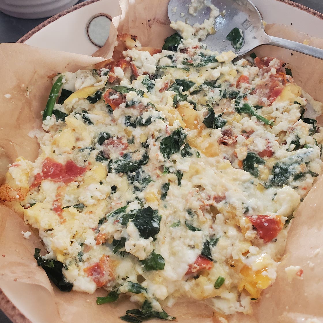 Feta eggs and sundried tomatoes