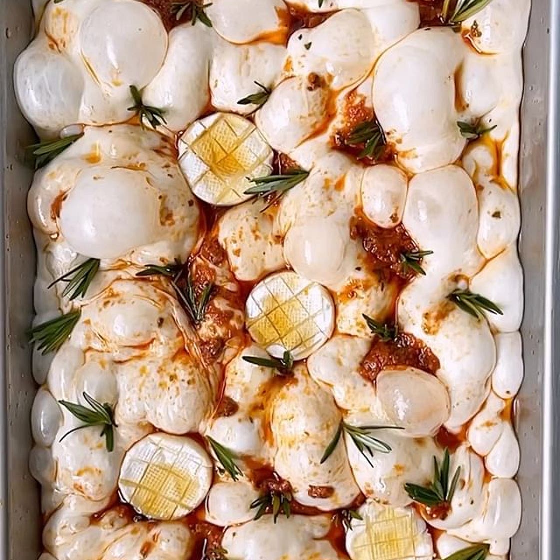 Honey brie and red pesto focaccia
