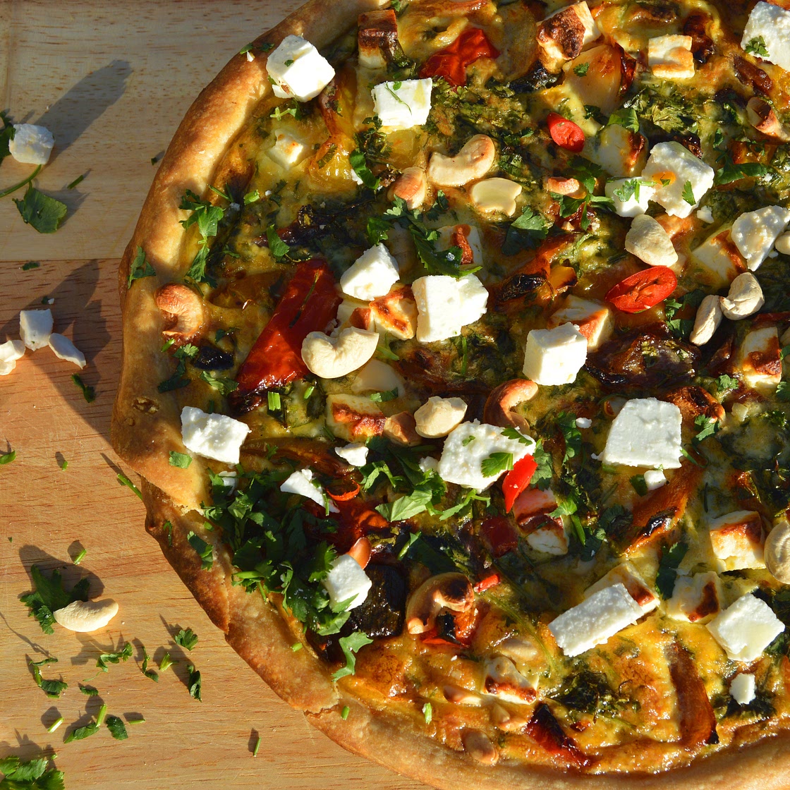 Roasted Vegetable Tart with Feta and Cashew Nuts - Welcome To Palestine