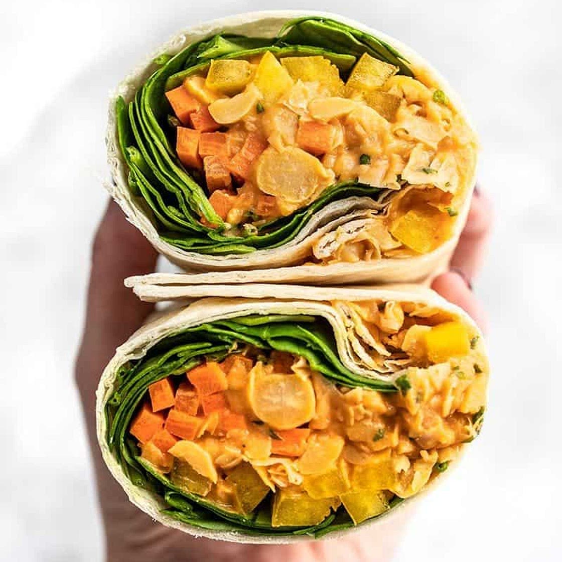 Mango Chickpea Salad Wraps