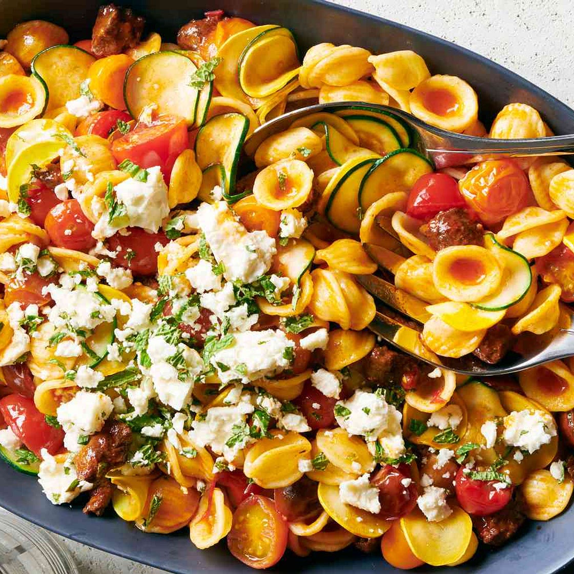 Sausage Pasta with Spicy Harissa Sauce