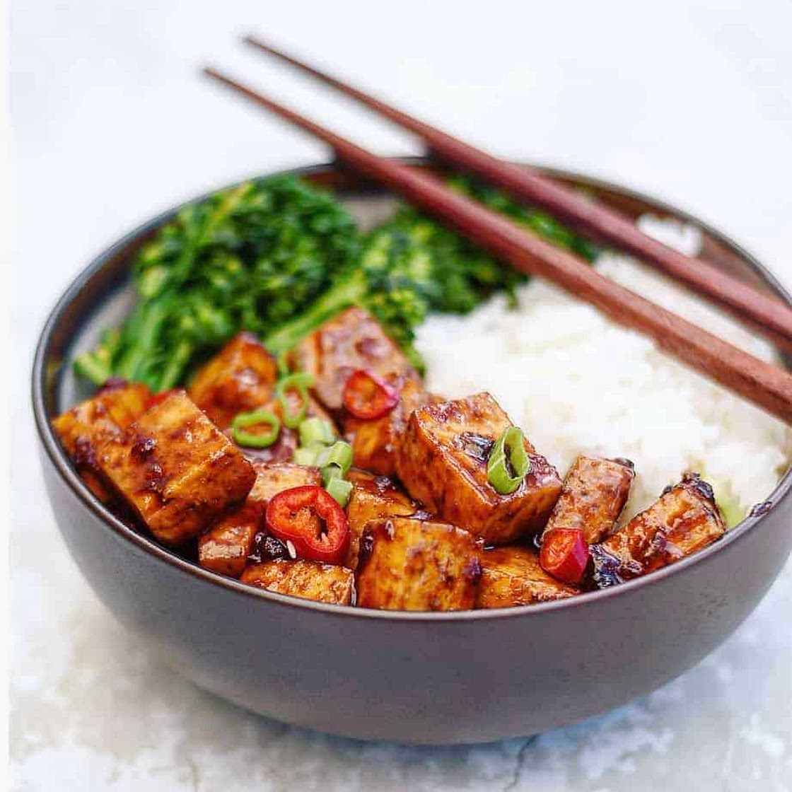 Chinese BBQ Tofu Mince Bowl