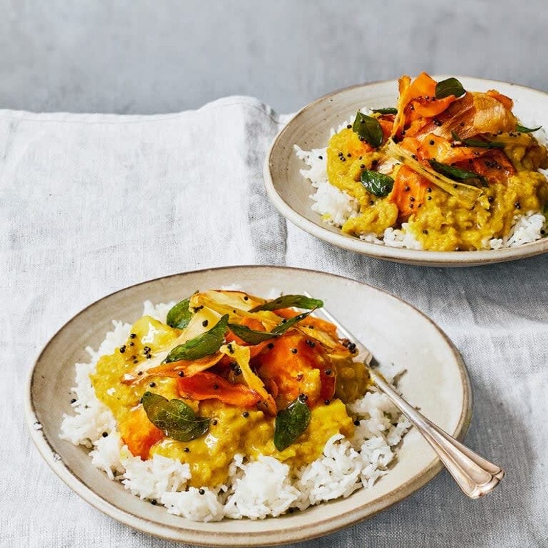 Parsnip, carrot and red lentil dal