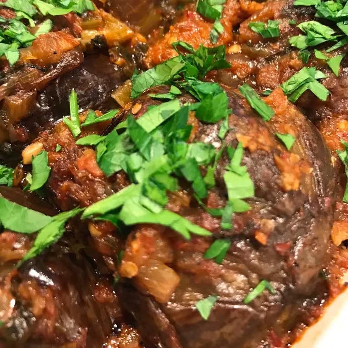 Imam bayildi - Turkish Classic Stuffed Eggplants