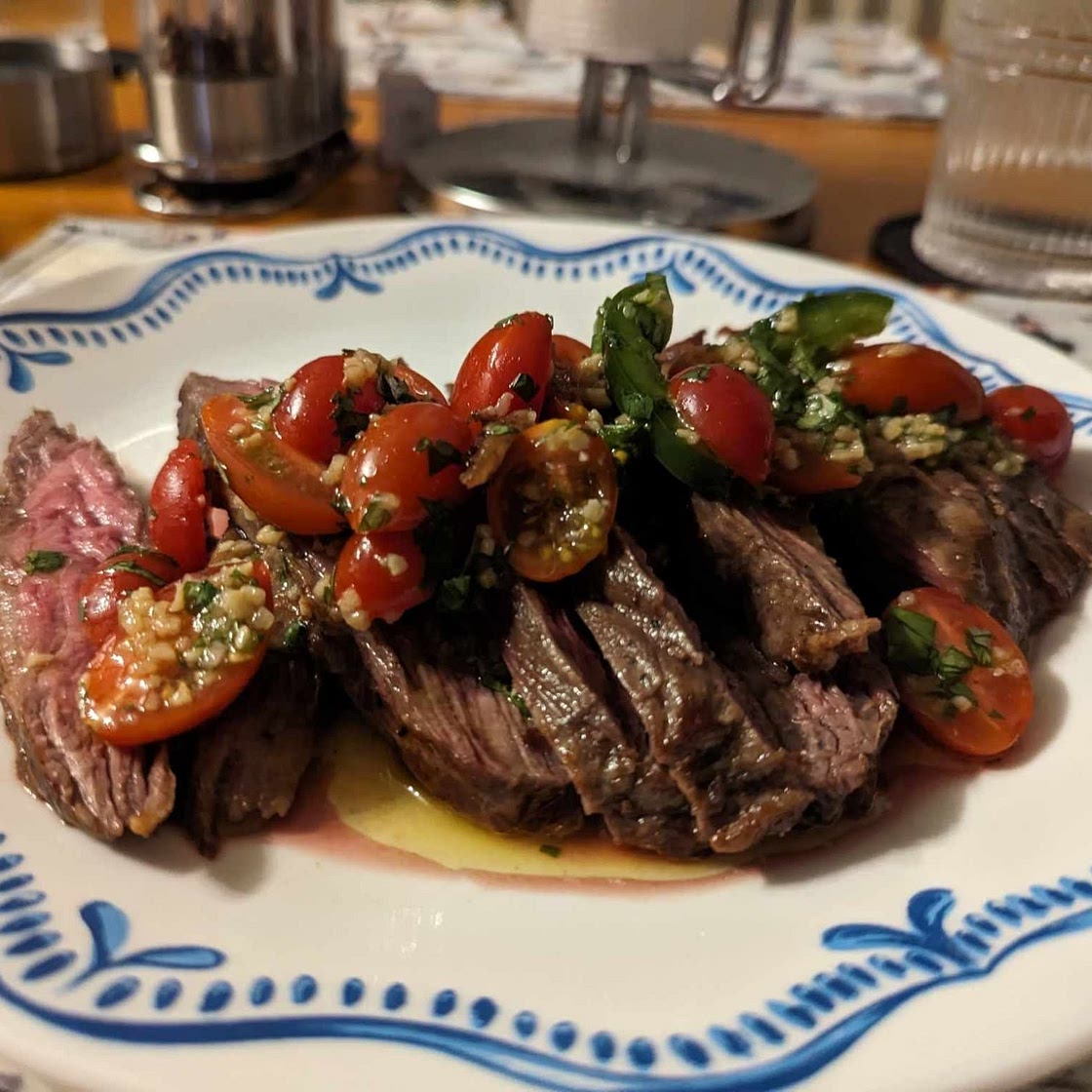 Grilled Flank Steak with Tomato Salad