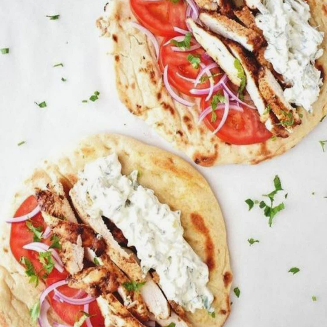 Chicken gyros with tzatziki