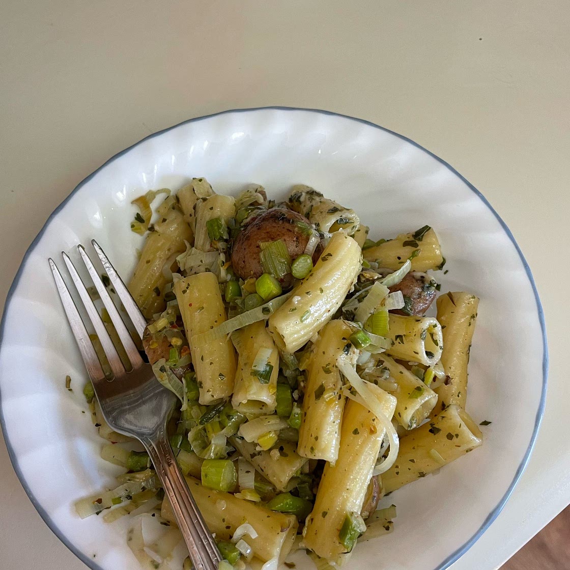 Nutty herby spring pasta