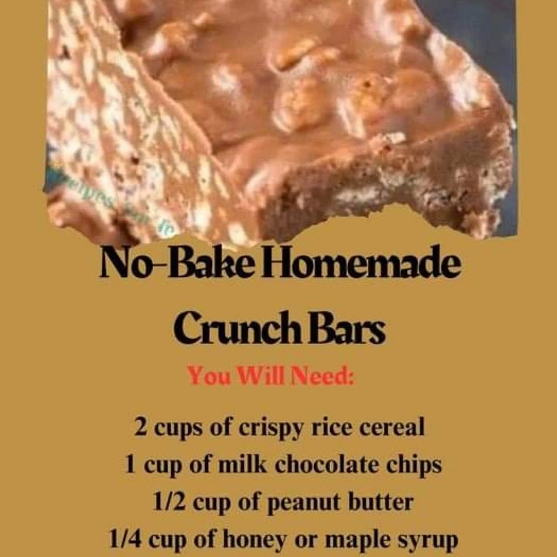 No bake homemade crunch bars