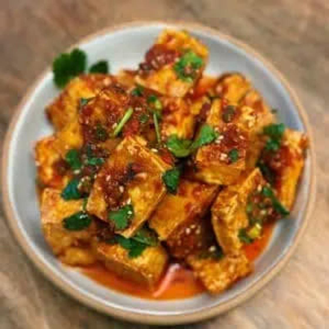 Air Fryer Spicy Garlic Tofu