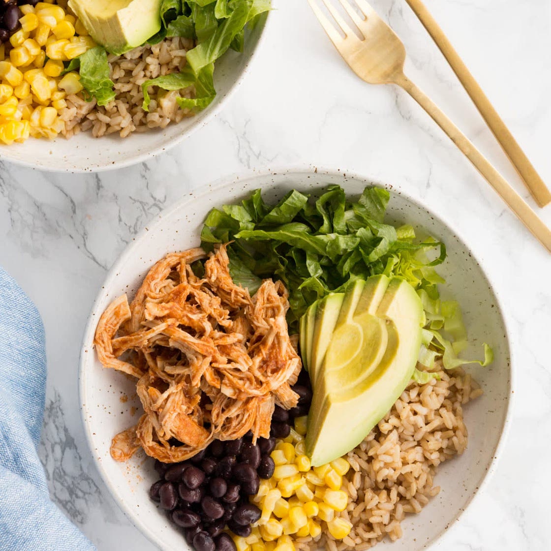 Instant Pot BBQ Pulled Chicken Bowls