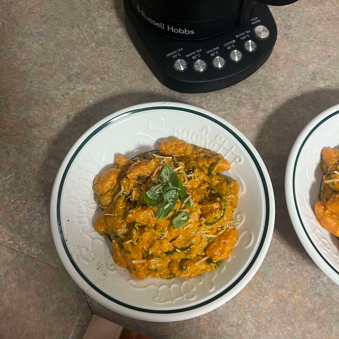 Creamy Tomato and Basil Sauce for Sweet Potato Gnocchi