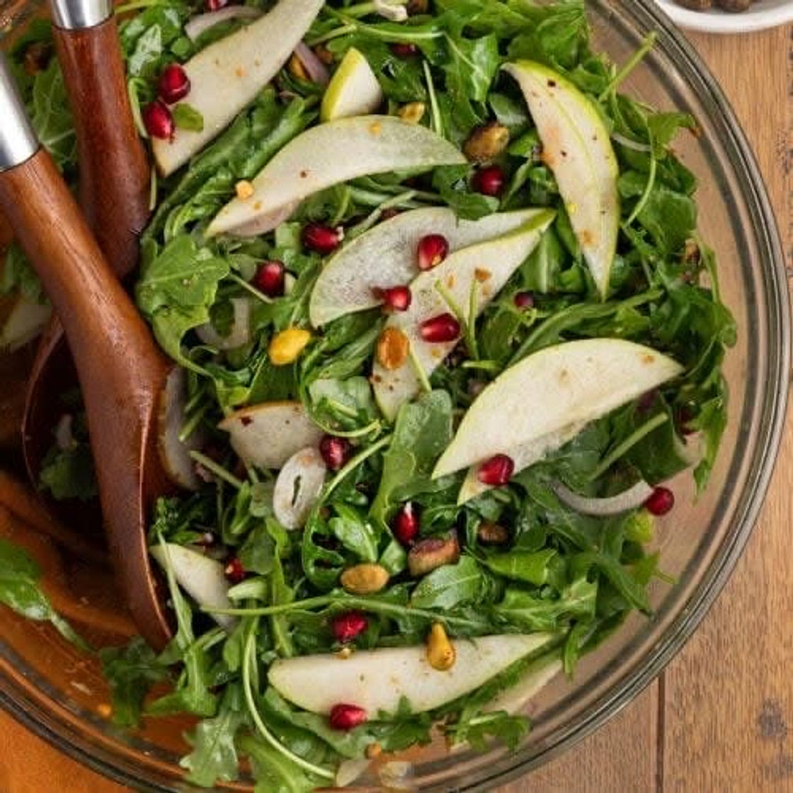 Arugula, Pear, Pistachio & Pomegranate Salad