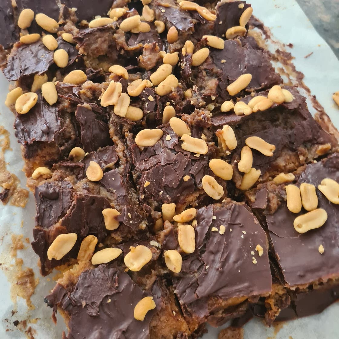 Choc Caramel Peanut Slice