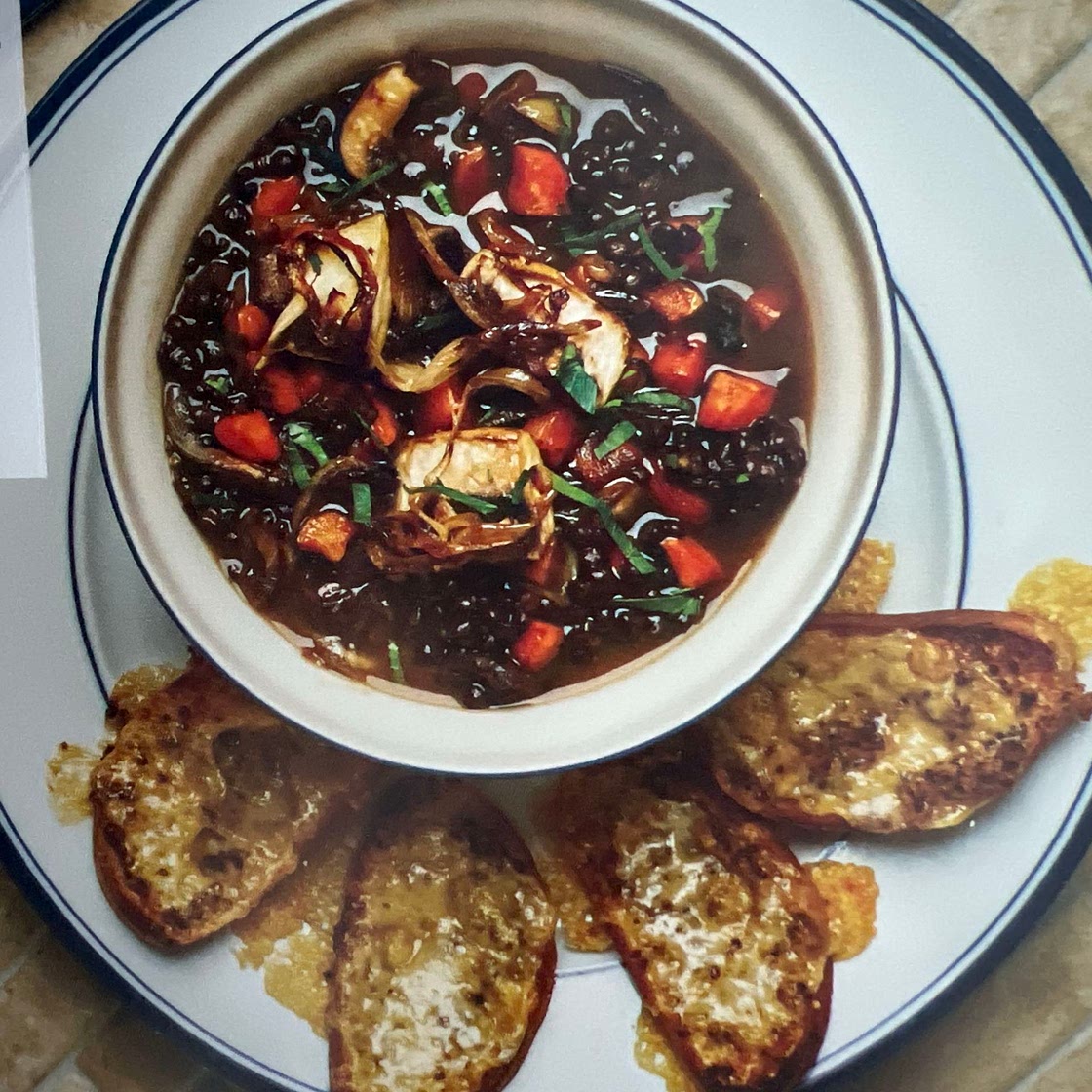 Caramelised Onion & Lentil Soup, Cheesy Toast