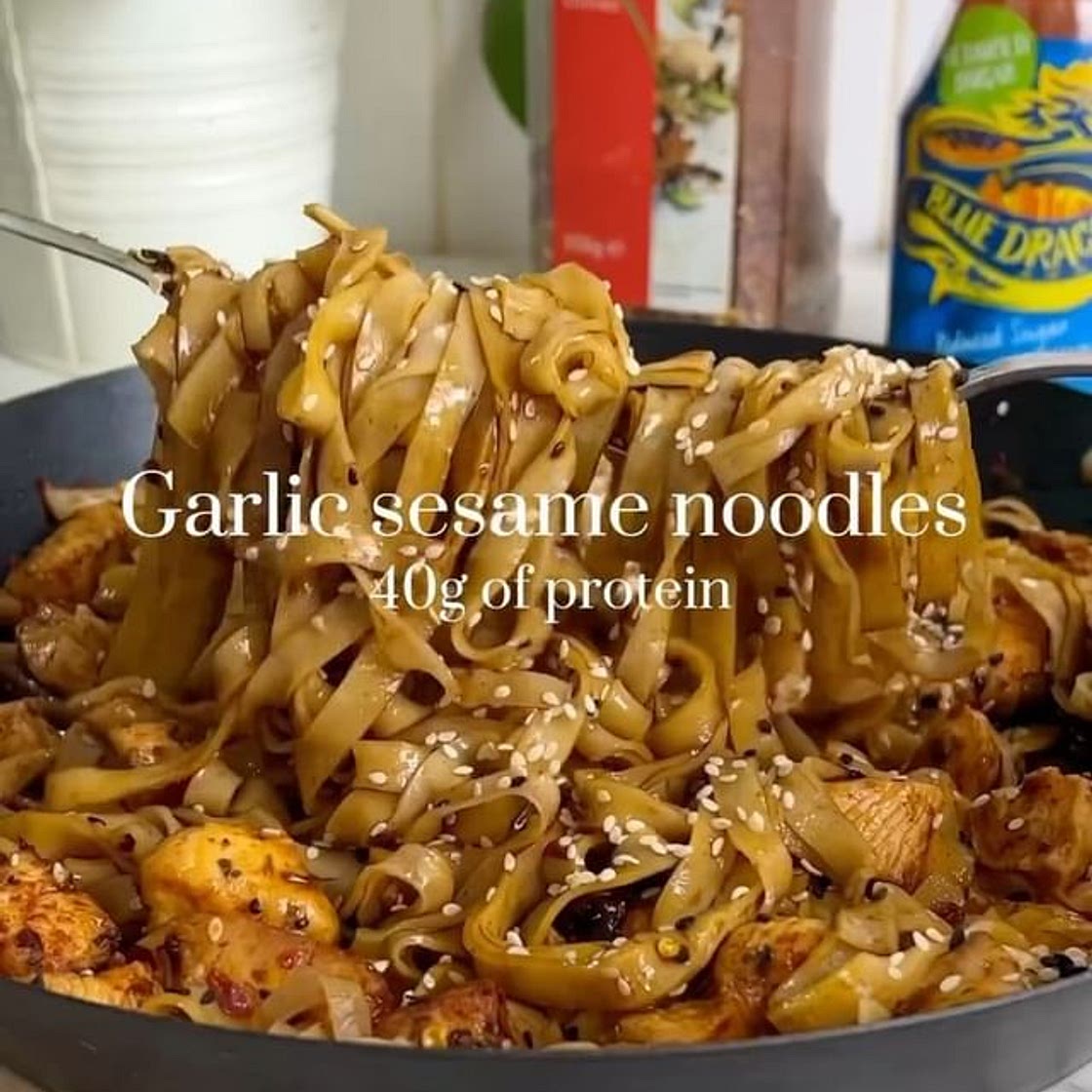 Garlic Chicken Sesame Noodles