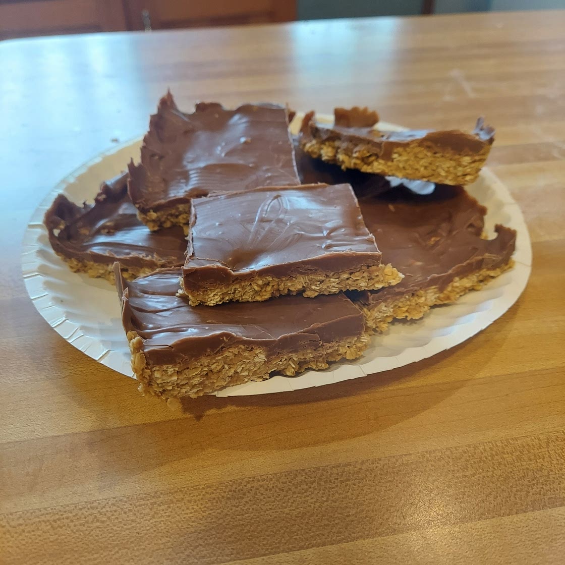 No Bake Chocolate Filled Oat Bars