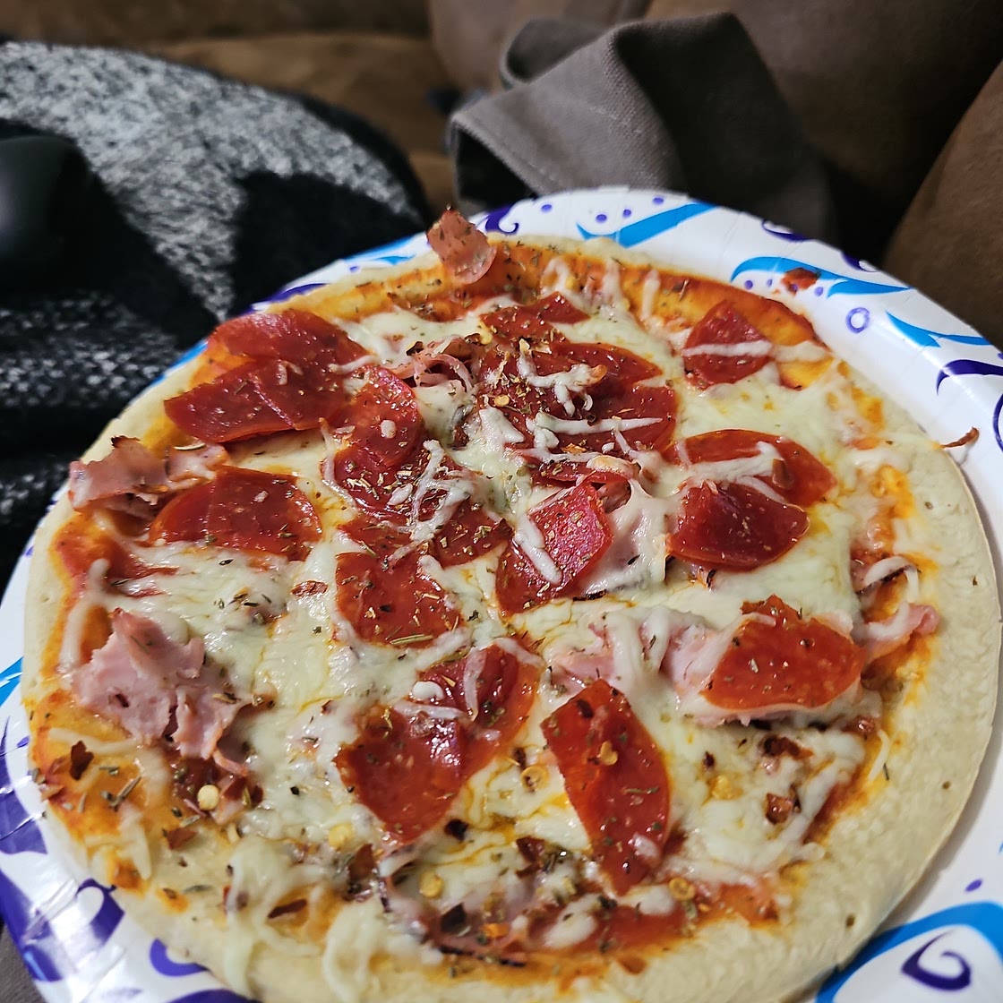 Quick home made pizza (pre made crust)