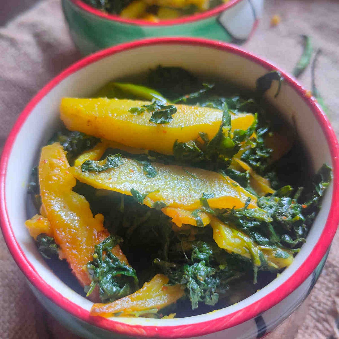 Bathua Aloo Ki Sabji- Potato Bathua Saag