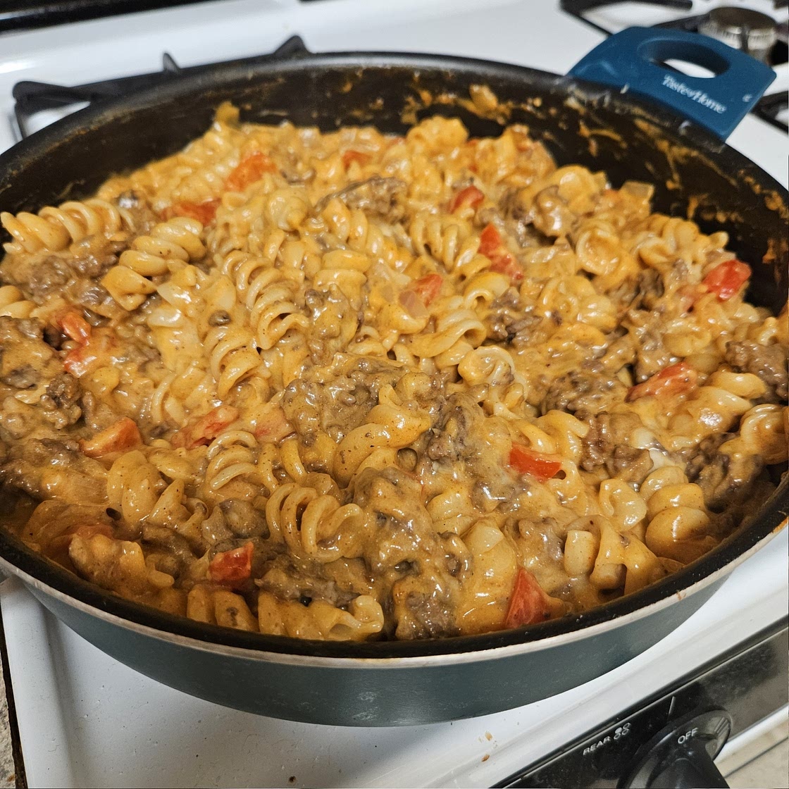Creamy Ground Beef Taco Pasta