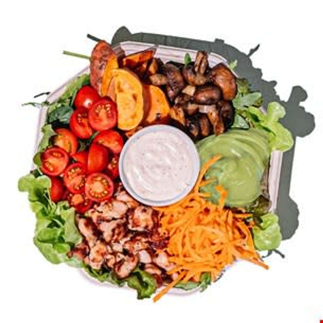 Avocado chicken salad plate