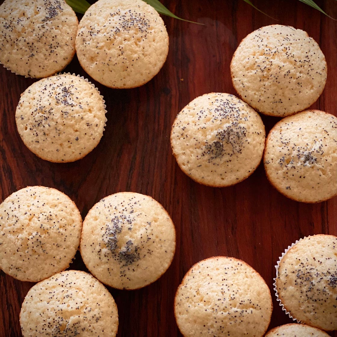 Mini lemon poppy seed muffins