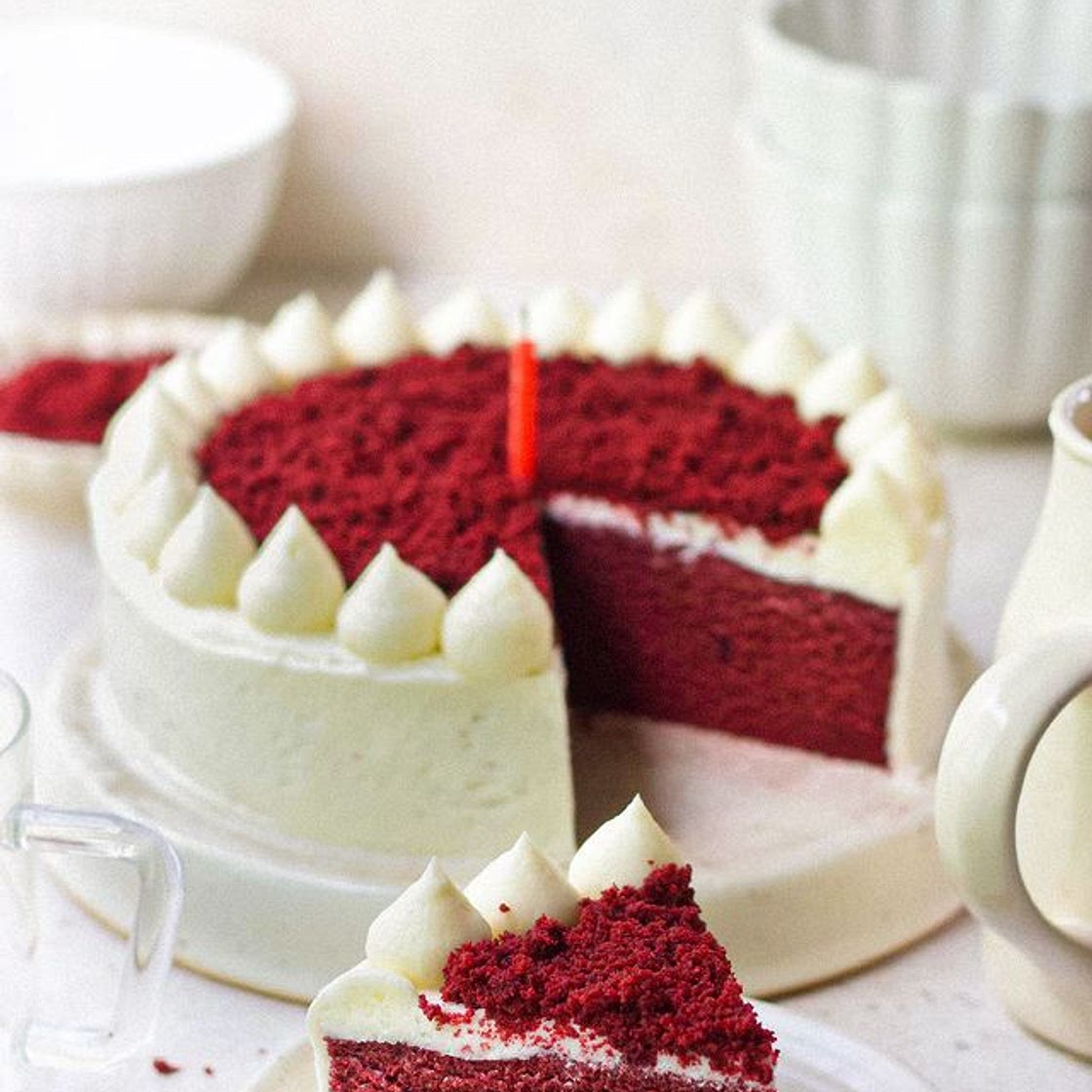 Eggless Red Velvet cake