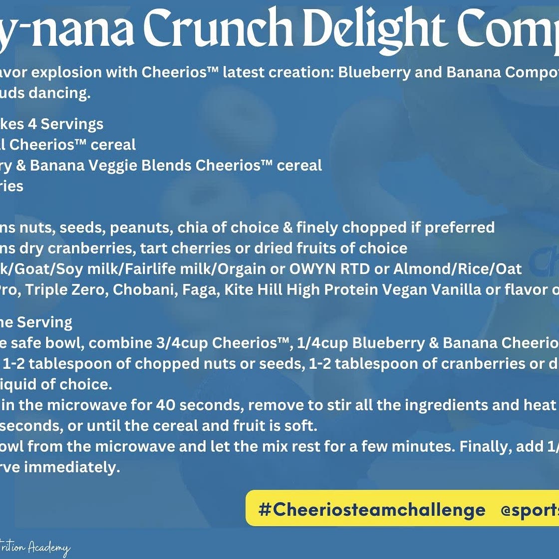 Berry-nana Crunch Delight Compote--Cheerios the New Hot Cereal!