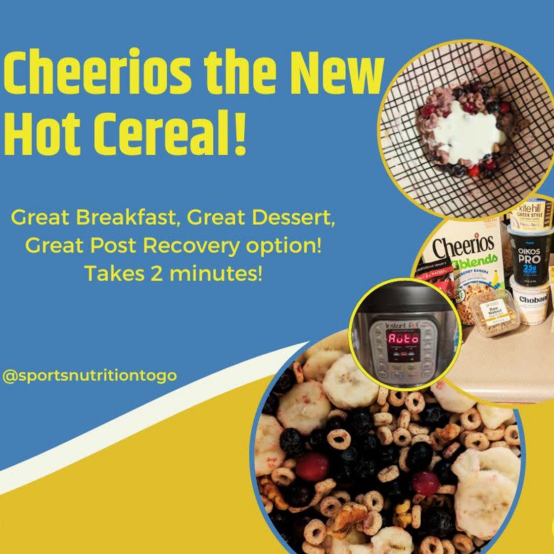 Berry-nana Crunch Delight Compote--Cheerios the New Hot Cereal!