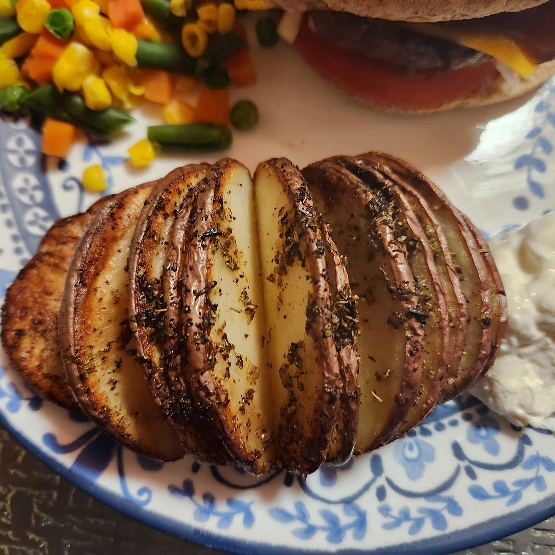 Air Fryer Hasselback Potatoes