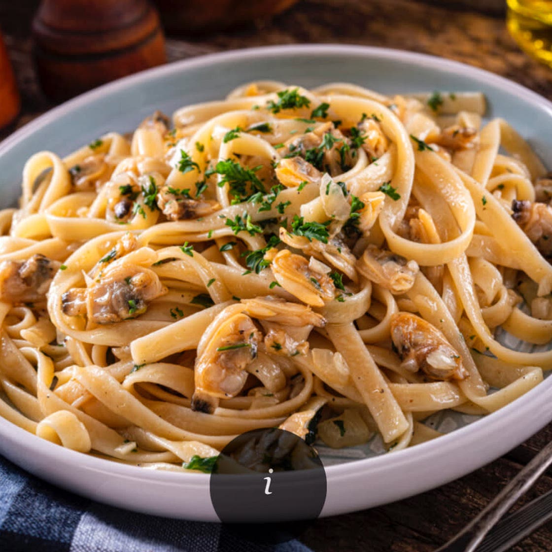 Spaghettini in Clams and Cream Sauce by Jeff Smith the Frugal Go