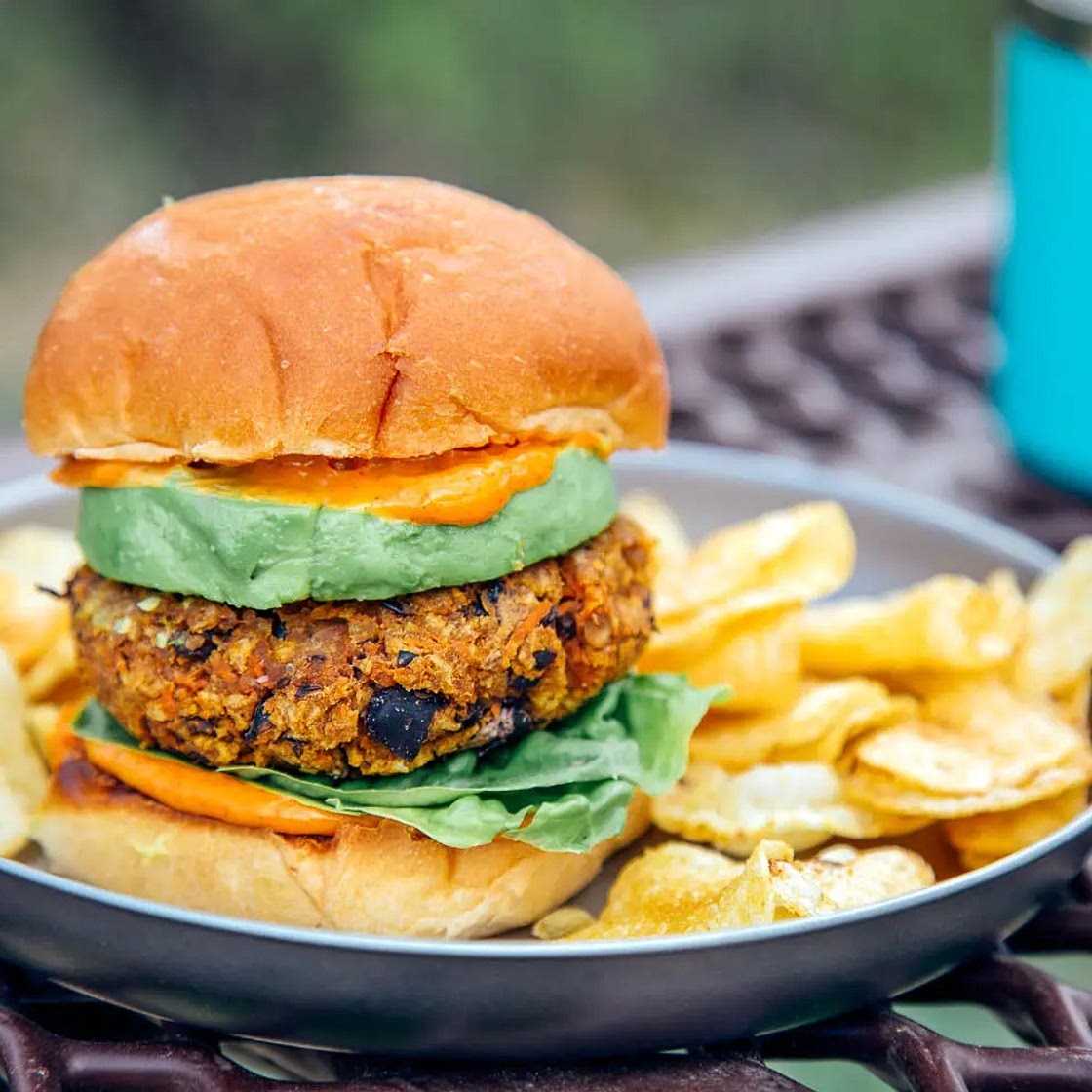 Black Bean Burgers on Sweet Potato Buns
