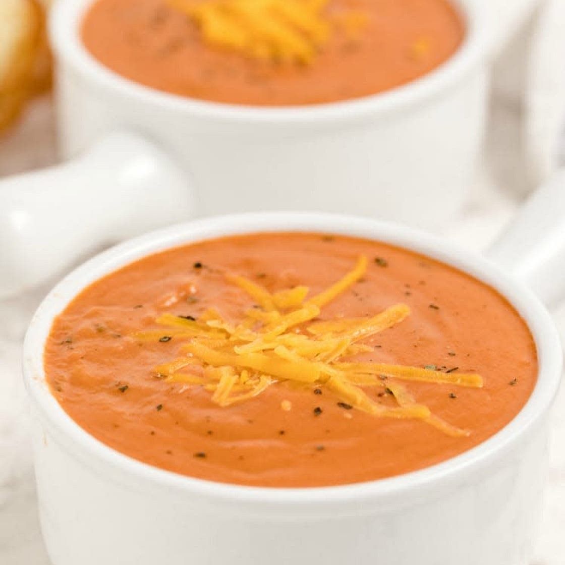 Cheesy Veggie Melts with Tomato Soup
