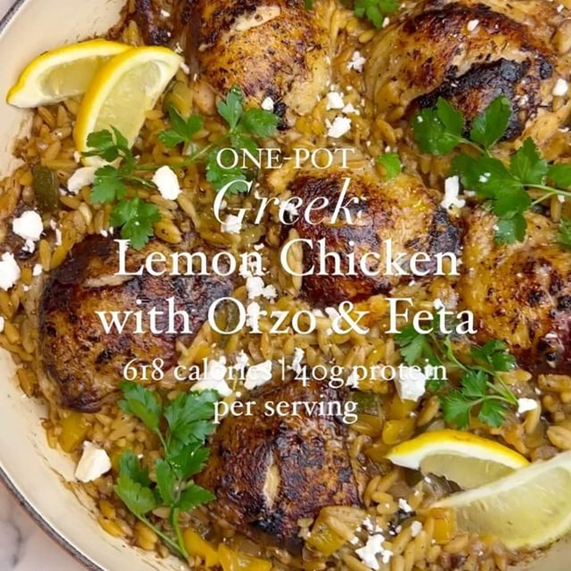 Greek Lemon Chicken and Orzo One Pot