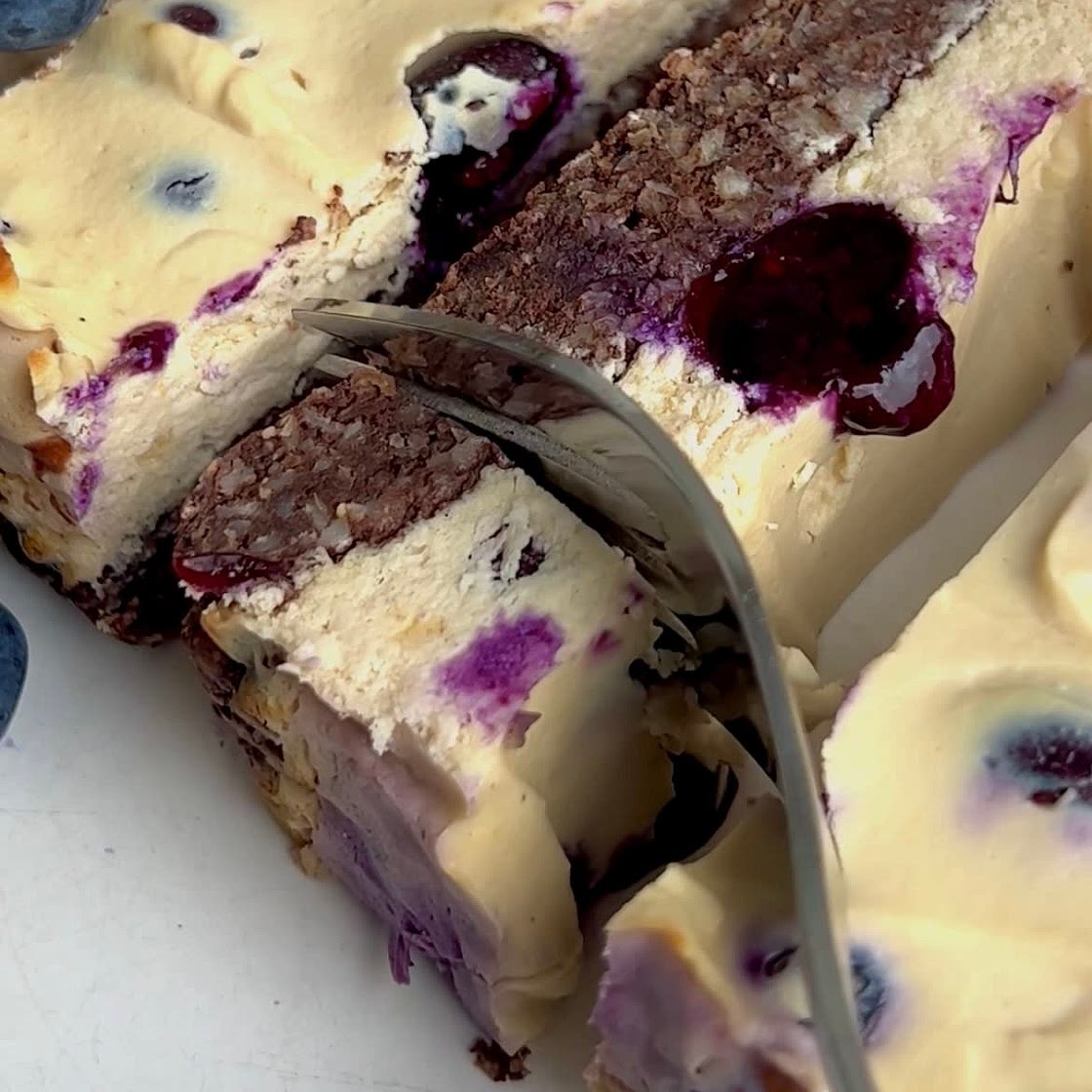 Blaubeer-Cheesecake-Riegel