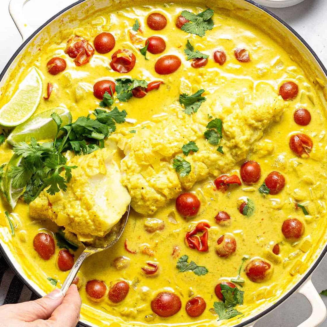 Tilapia with Coconut Curry and Spinach
