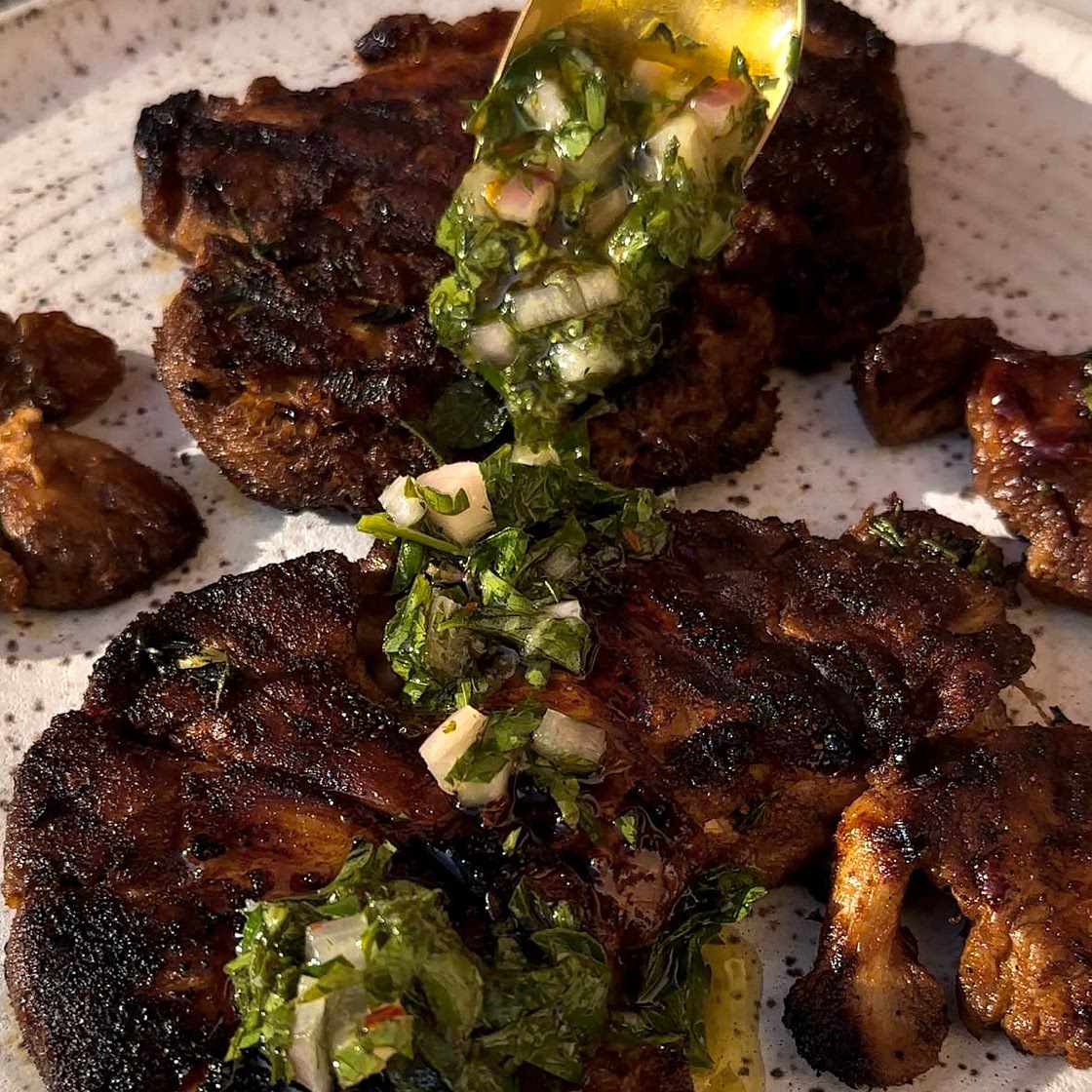 Lions Mane Mushroom Steaks with Chimichurri