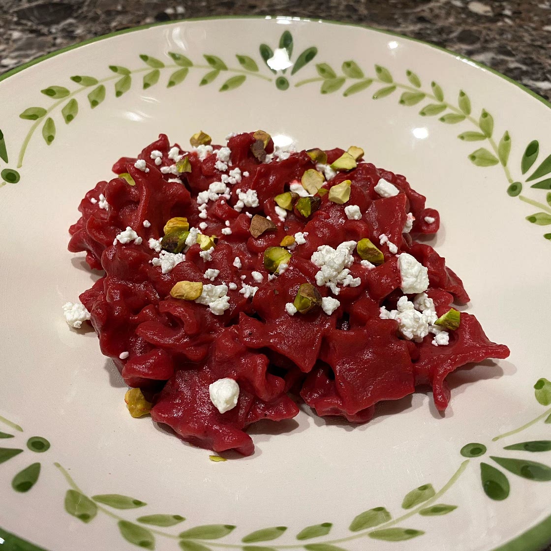 Beet and Goat Cheese Pasta