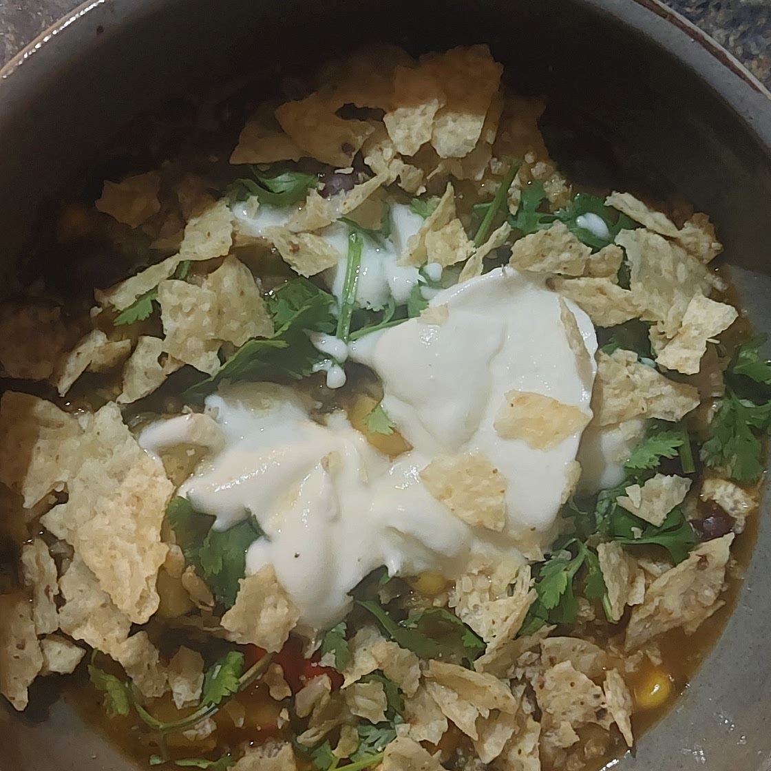Mexican Black Bean and a Rice Tortilla Soup