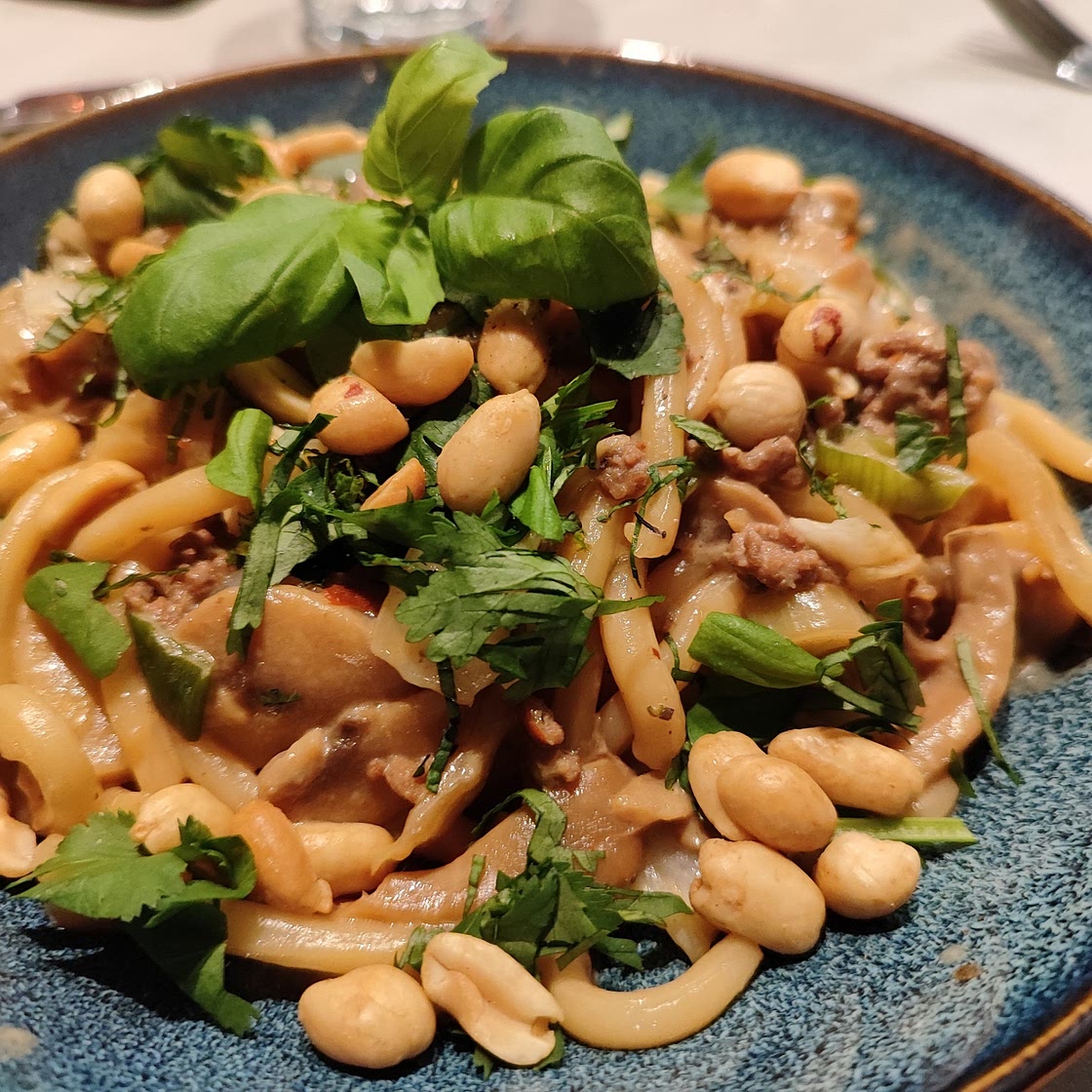 Udonnoedels met teriyaki-gehakt