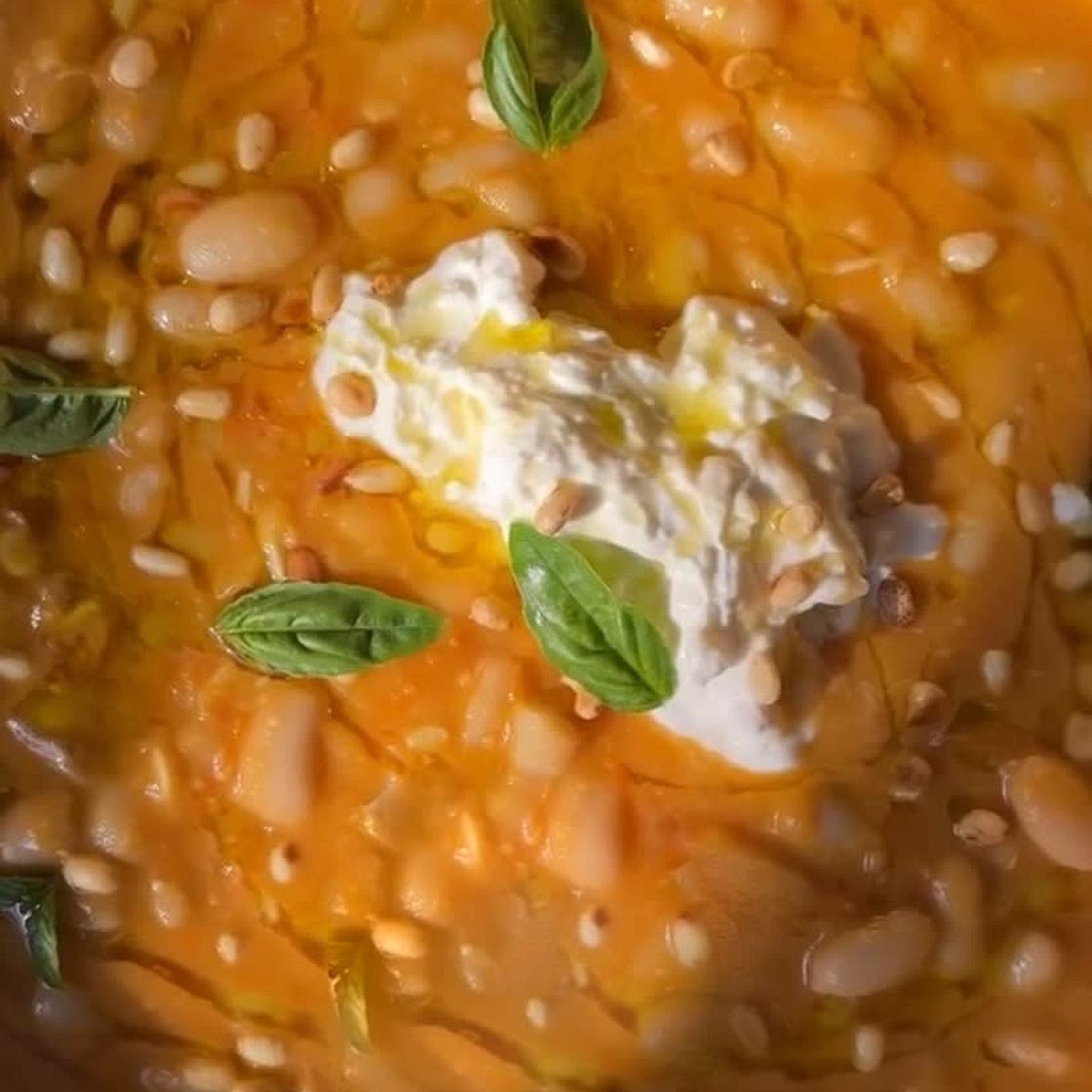 Canellini Beans in a Golden Tomato Garlic Sauce
