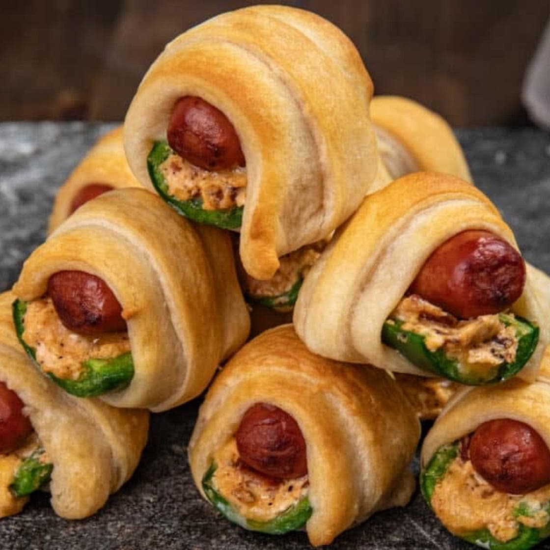 Smoked jalapeño poppers pigs in a blanket