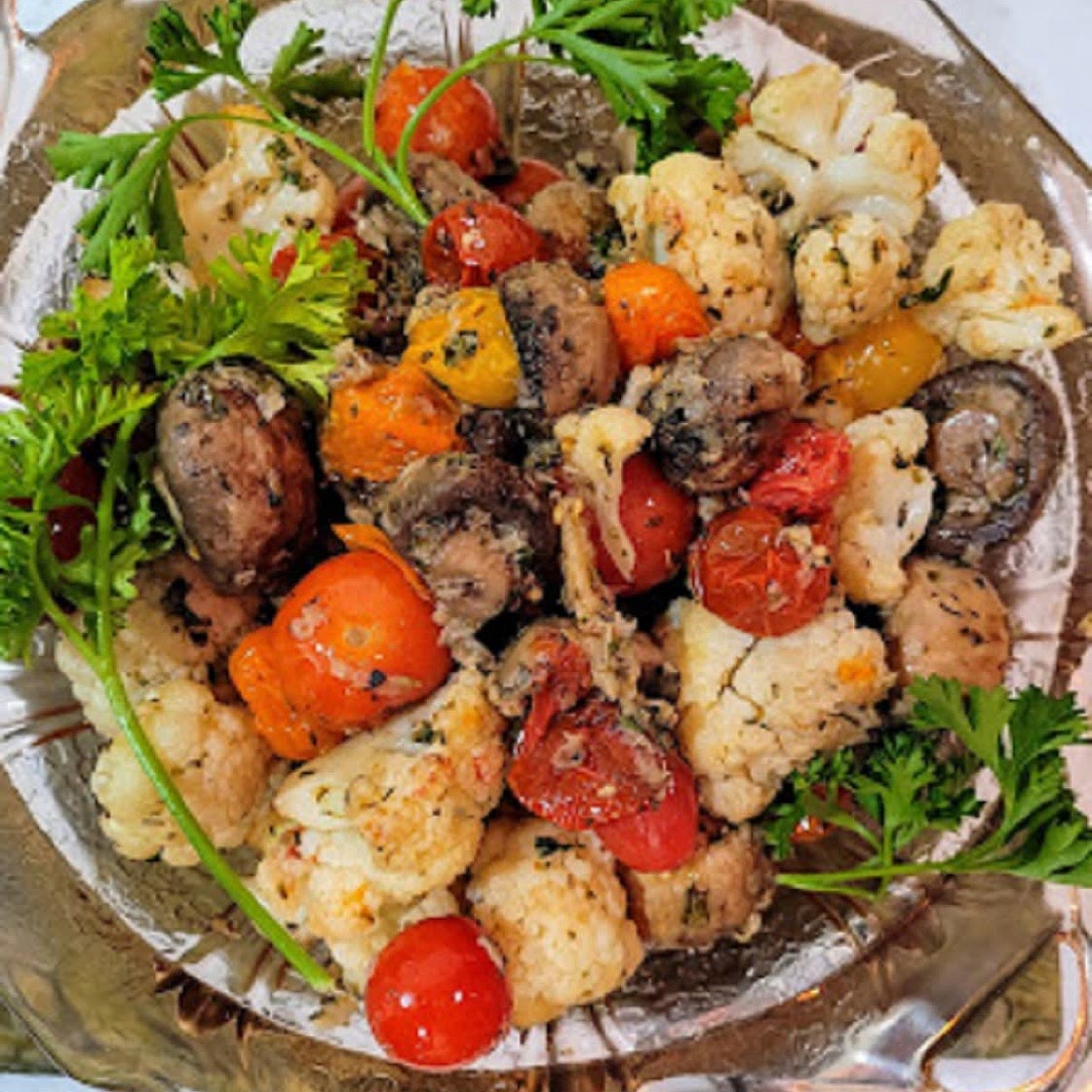 Italian Roasted Mushrooms and Cauliflower